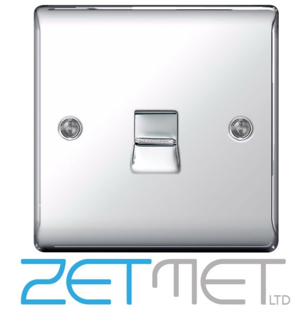 BG Nexus NPCBTS1 Polished Chrome 1 Gang Slave Telephone Socket