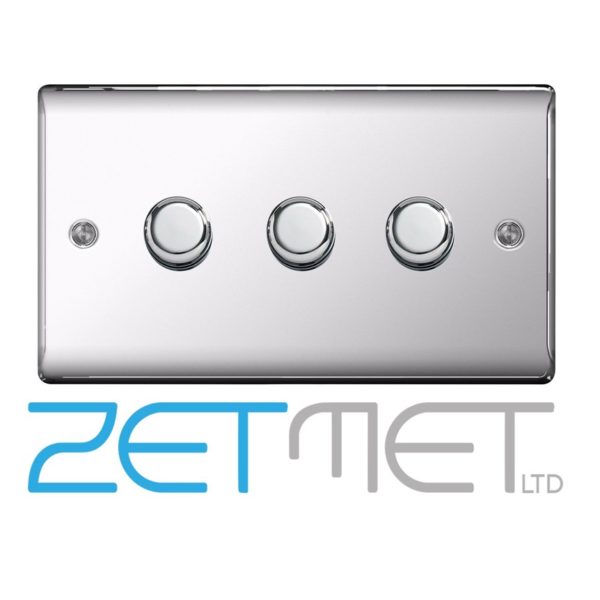 Triple Dimmer Switch Polished Chrome
