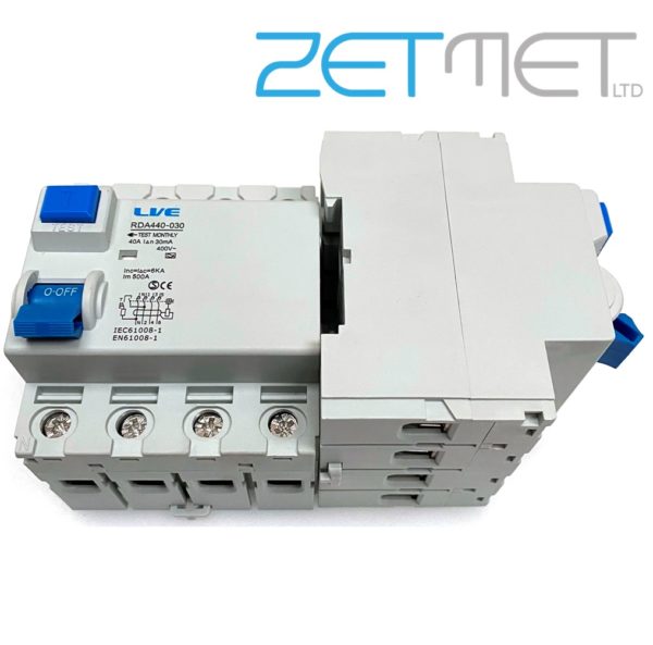 Live Electrical RDA440-030 40 Amp Four Pole 30mA 6kA 415V Type A RCD