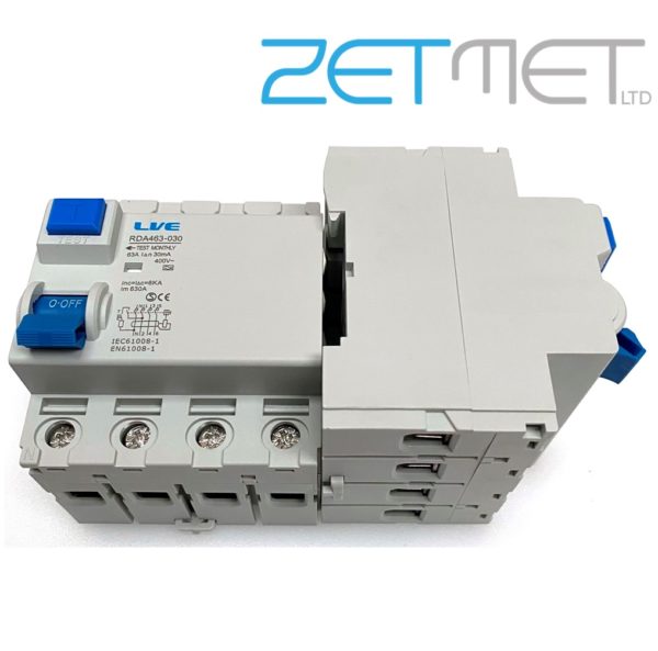 Live Electrical RDA463-030 63 Amp Four Pole 30mA 6kA 415V Type A RCD