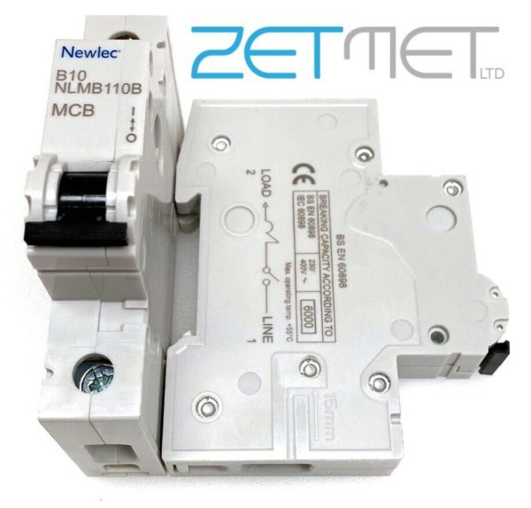 Newlec NLMB110B 10 Amp Type B Single Pole 6kA 230V Miniature Circuit Breaker MCB