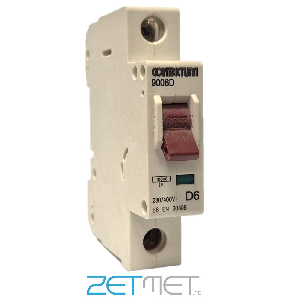 Contactum 9006D 6 Amp Single Pole Type D 10kA 230V Miniature Circuit ...