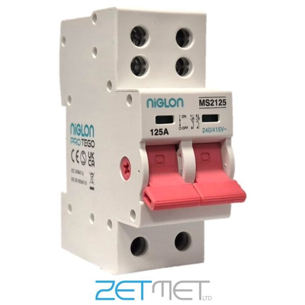 Niglon Protego MS2125 125 Amp Double Pole 240V Mains Isolation Switch