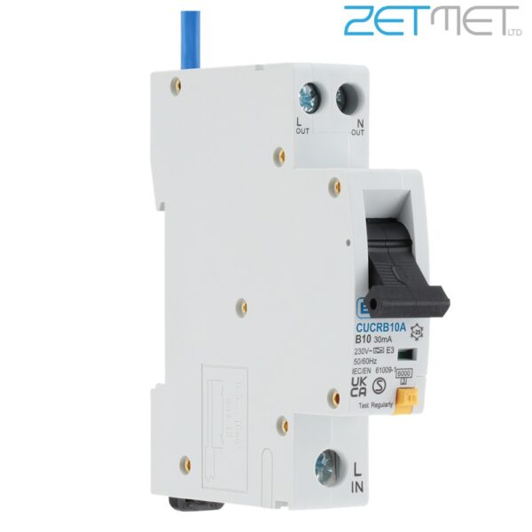 British General (BG) CUCRB10A 10 Amp Single Pole B Curve 30mA 230V Compact Type A RCBO
