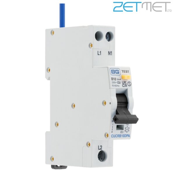 British General (BG) CUCRB10DPA 10 Amp B Curve DP 1 Module 30mA 230V Compact Type A Bi-Directional RCBO