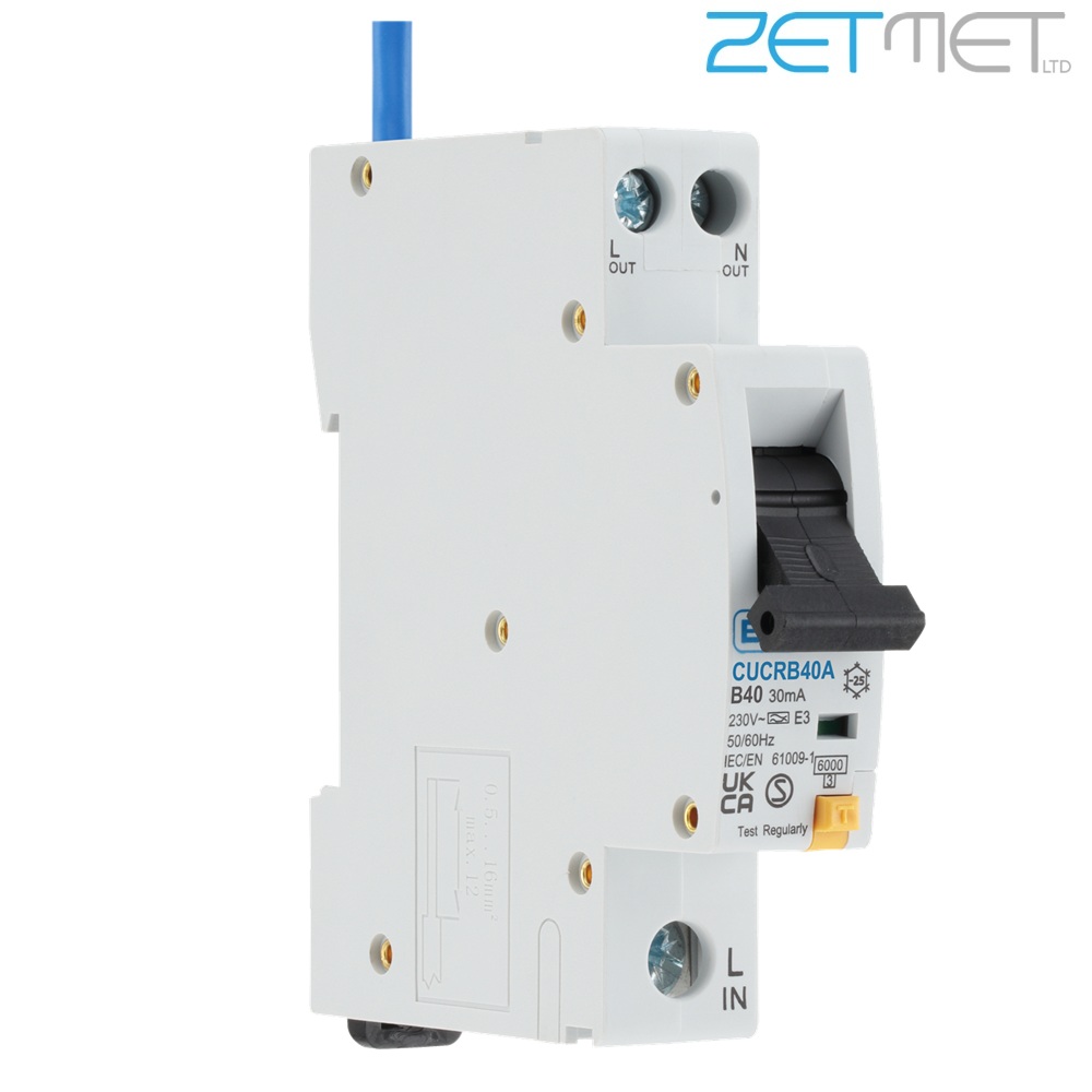British General (BG) CUCRB40A 40 Amp Single Pole B Curve 30mA 230V Compact Type A RCBO