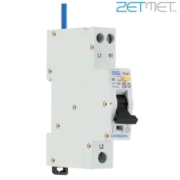 British General (BG) CUCRB6DPA 6 Amp B Curve DP 1 Module 30mA 230V Compact Type A Bi-Directional RCBO