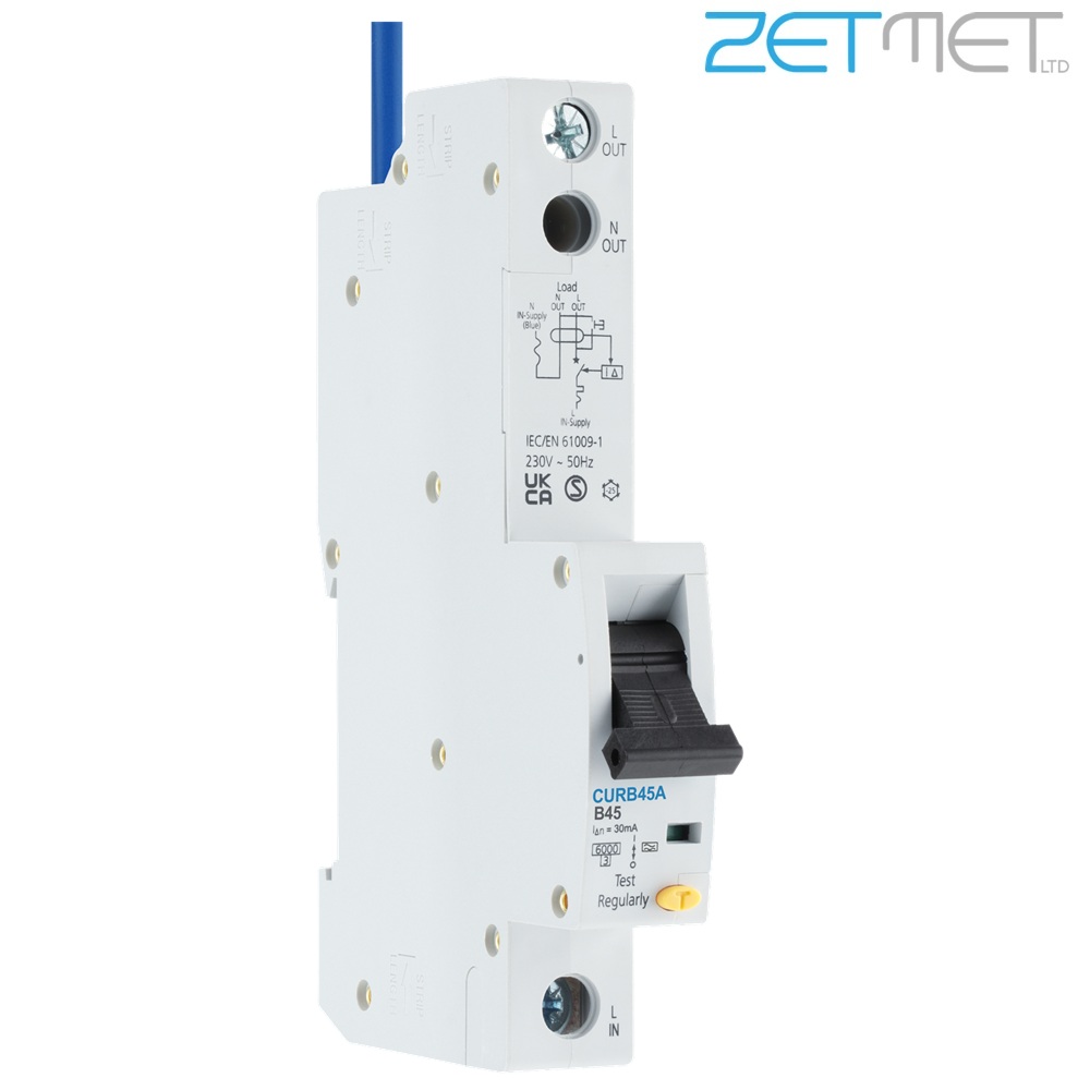 British General (BG) CURB45A 45 Amp Single Pole B Curve 30mA 230V Type A RCBO