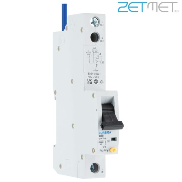 British General (BG) CURB55A 55 Amp Single Pole B Curve 30mA 230V Type A RCBO
