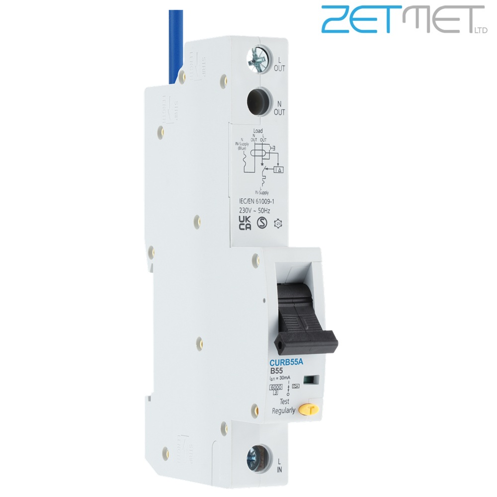 British General (BG) CURB55A 55 Amp Single Pole B Curve 30mA 230V Type A RCBO