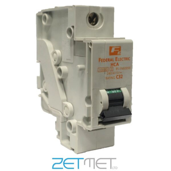 Federal Electric HCA1P32 32 Amp Type C Single Pole 240V 10kA Stablok Miniature Circuit Breaker MCB