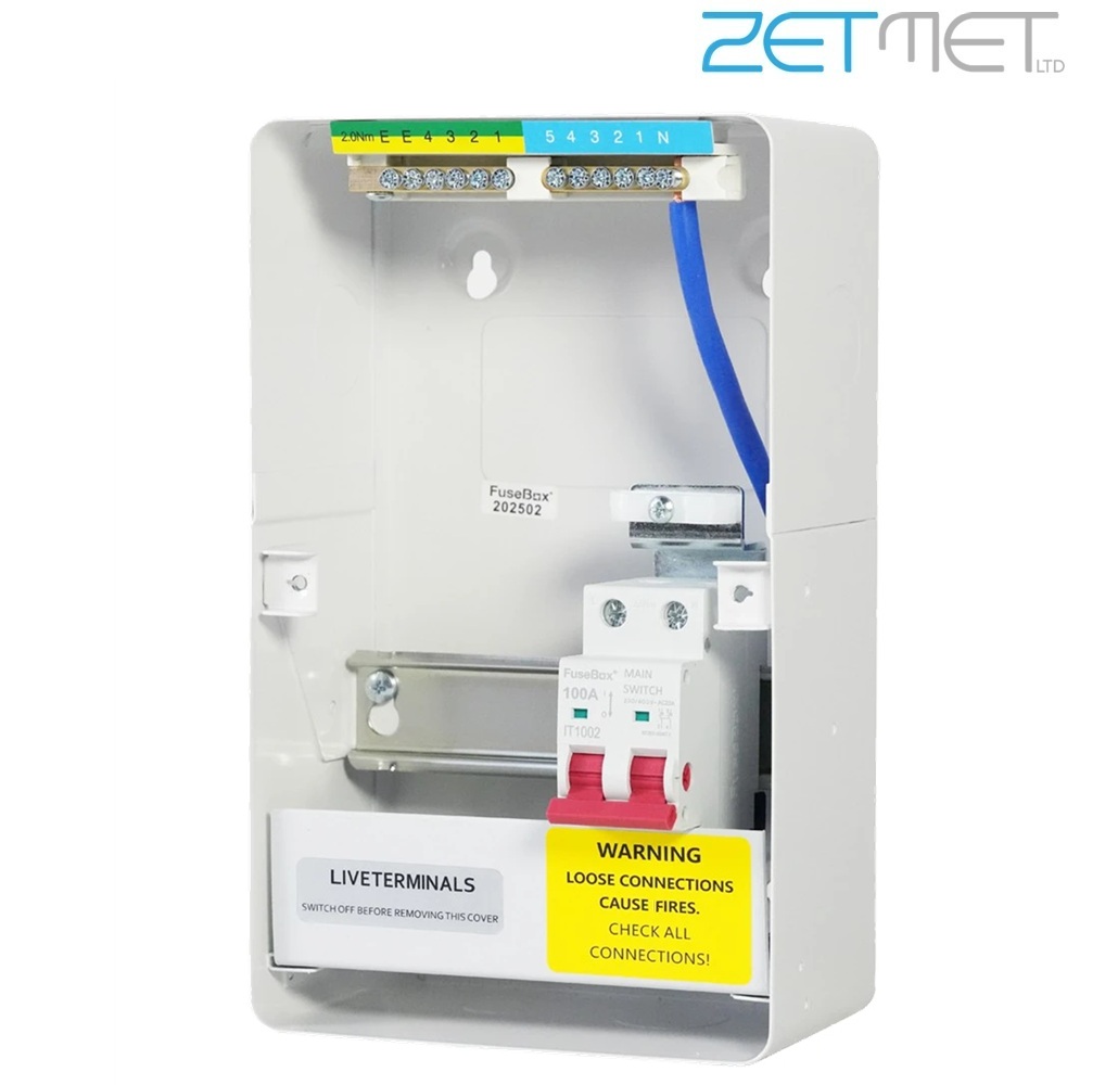 FuseBox F3 Series F3004M 4 Way 100A Main Switch Metal Consumer Unit - Image 3