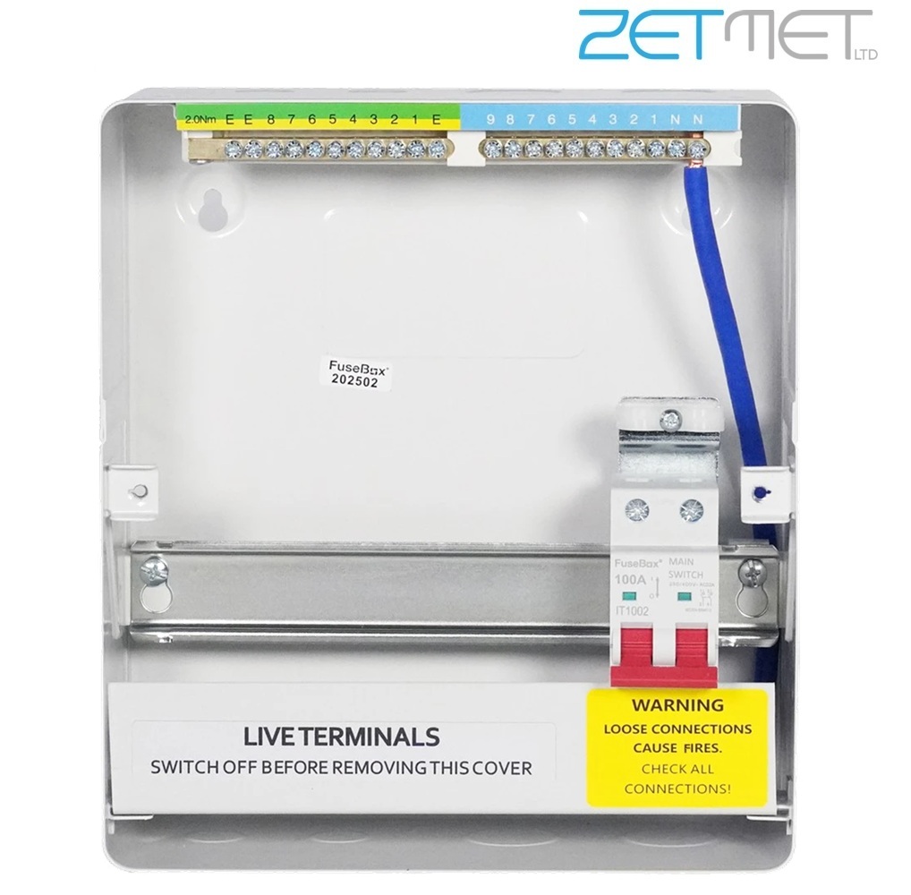 FuseBox F3 Series F3008M 8 Way 100A Main Switch Metal Consumer Unit - Image 3