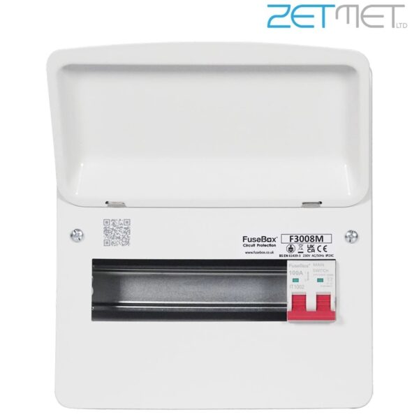 FuseBox F3 Series F3008M 8 Way 100A Main Switch Metal Consumer Unit