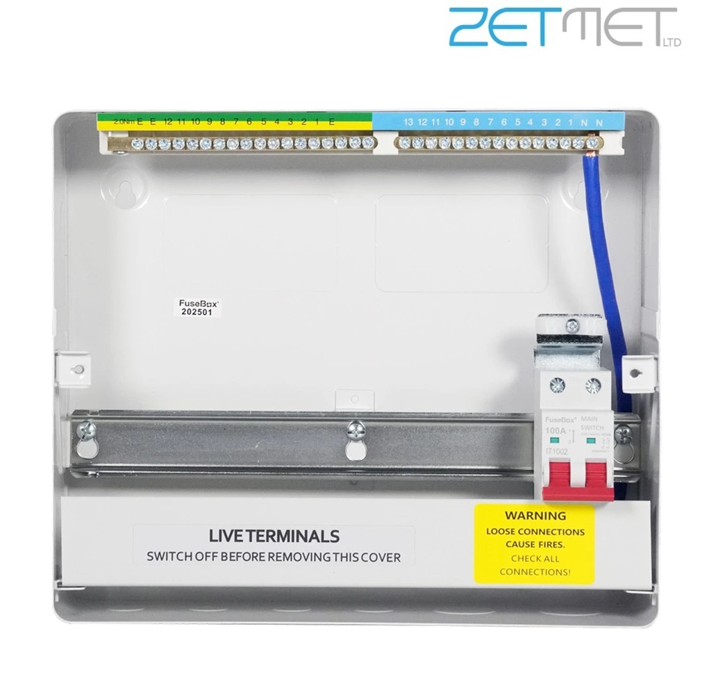 FuseBox F3 Series F3012M 12 Way 100A Main Switch Metal Consumer Unit - Image 3