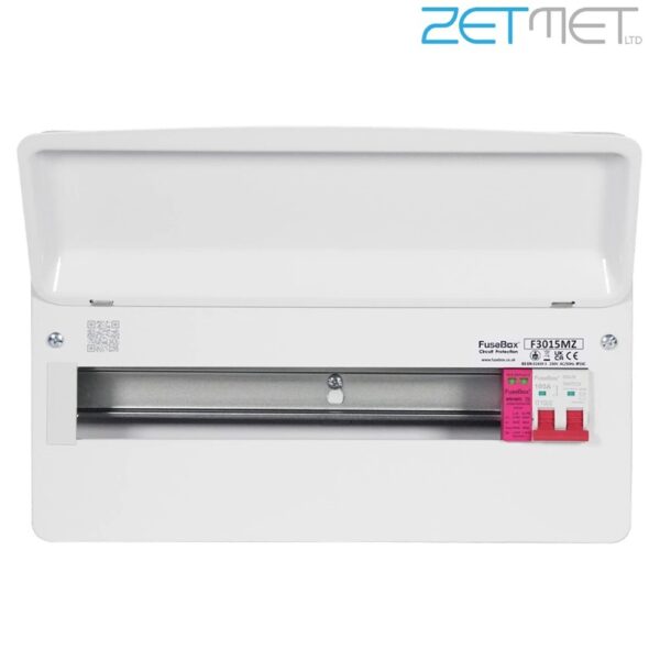 FuseBox F3 Series F3015MZ 15 Way 100A Main Switch Metal Consumer Unit + T2 Surge Protection