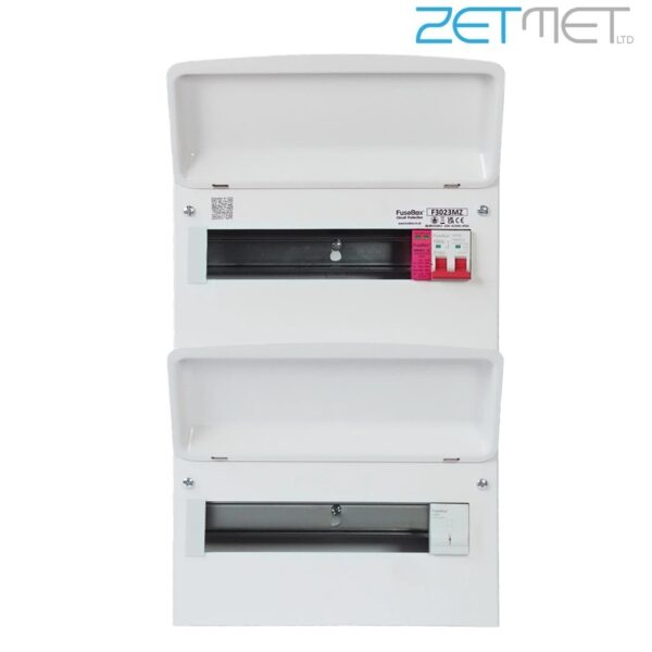 FuseBox F3 Series F3023MZ 23 Way 100A Main Switch Double Bank Metal Consumer Unit + T2 Surge Protection