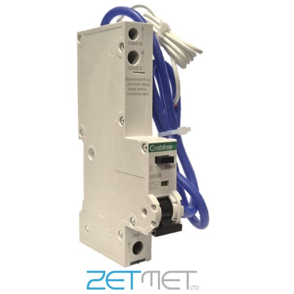 Crabtree Loadstar 6HSR20/30C 20 Amp C Curve Single Pole 30mA 230V Type A RCBO