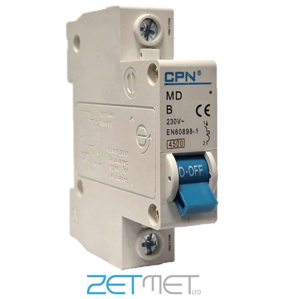 Cudis CPN MD150B* 50 Amp Single Pole Type B 4.5kA 230V Miniature Circuit Breaker MCB