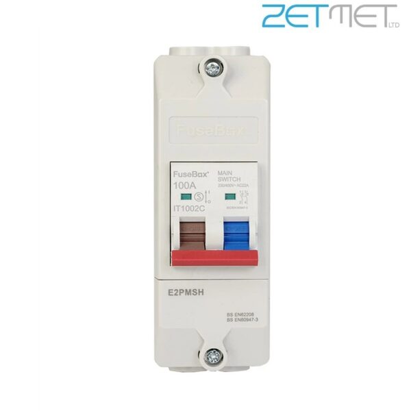 FuseBox E2PMSH 100A 2 Pole Mains Supply Meter Isolator Switch and Enclosure
