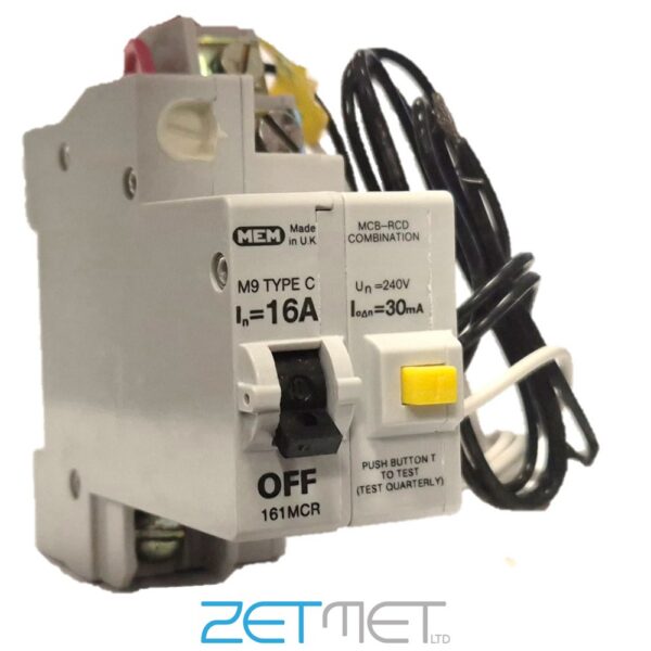 MEM 161MCR 16 Amp Type C M9 30mA 240V Memshield 1 MCB/RCD Combination