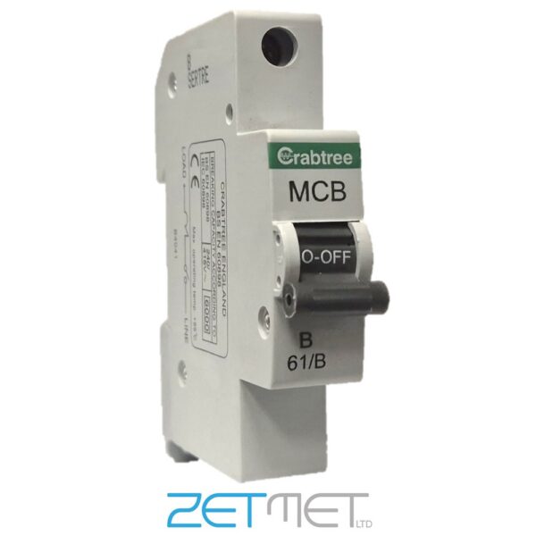 Crabtree Starbreaker 61/B20 20 Amp Type B Single Pole 230V 6kA Miniature Circuit Breaker MCB