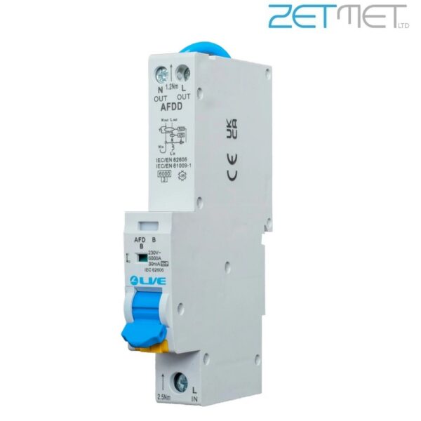 Live Electrical AFD6B 6 Amp B Curve 1P+N 30mA 6kA Arc Fault Detection AFDD Type A RCBO