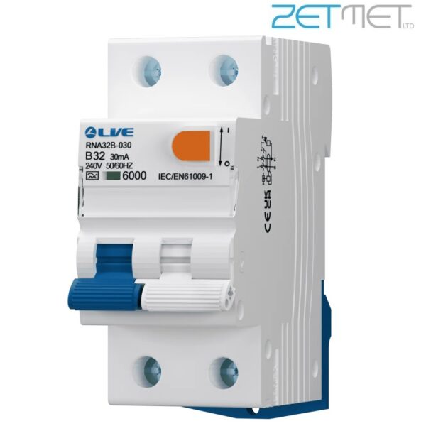 Live Electrical RNA32B-030 32 Amp Double Module B Curve Bi-Directional 30mA Type A High Immunity RCBO