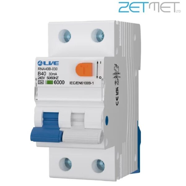Live Electrical RNA40B-030 40 Amp Double Module B Curve Bi-Directional 30mA Type A High Immunity RCBO